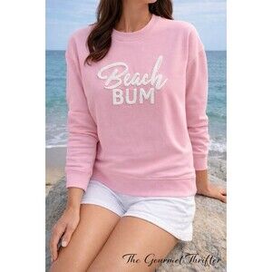 SHIRALEAH Beach Bum Sweatshirt Blush Small Brand New Spring/Summer 2024
